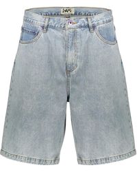 Perks And Mini - Contrast-Stitching Denim Shorts - Lyst