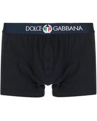 Dolce & Gabbana - Logo-Print Cotton Boxers - Lyst