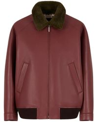Marni - Chaqueta bómber de piel con cuello - Lyst