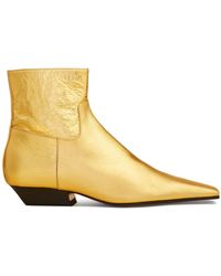 Khaite - Marfa 40 Metallic Leather Ankle Boots - Lyst
