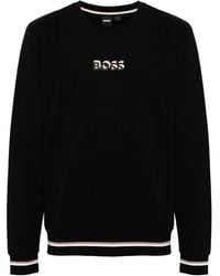 BOSS - Logo-print Cotton Sweatshirt - Lyst