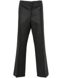 Prada - Flannel Wool Straight-Leg Trousers - Lyst