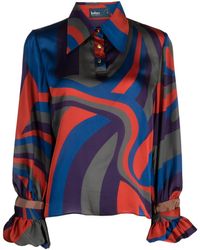 Kolor - Abstract-pattern Long-sleeve Blouse - Lyst