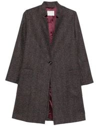 Circolo 1901 - Manteau Boutonné À Motif Chevrons - Lyst