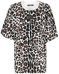 Dolce & Gabbana - Leopard-print Cotton T-shirt - Lyst