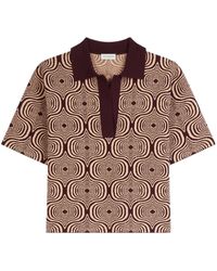 Dries Van Noten - Pattern-jacquard Knitted Polo Top - Lyst