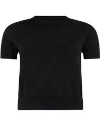 Philipp Plein - T-Shirt En Laine Mérinos À Motif Monogrammé En Jacquard - Lyst