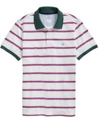 Brooks Brothers - Striped-Pattern Collar Polo Shirt - Lyst