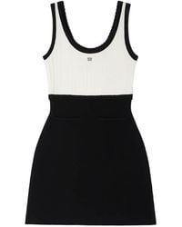 Sandro - Ruffled Two-Tone Knit Mini Dress - Lyst
