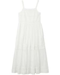 B+ AB - Broderie-Anglaise Tiered Sleeveless Cotton Midi Dress - Lyst