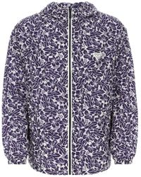 Prada - Hibiscus-Print Hooded Windbreaker - Lyst