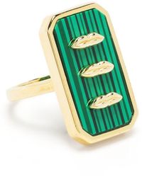 Eshvi Ring mit Lippen - Grün