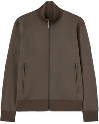 Palm Angels - Chocolate Jacket With Roll Neck And Logo Detail - Lyst