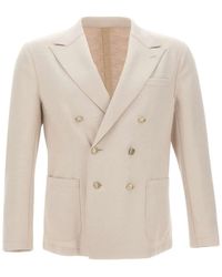 Eleventy - Double-Breasted Peak-Lapel Blazer - Lyst