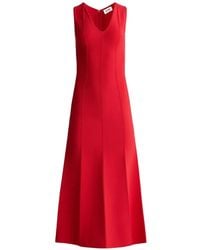 St. John - Knit Sleeveless Midi Dress - Lyst
