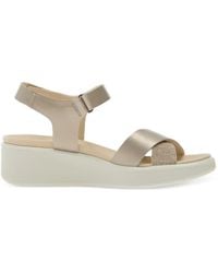 Ecco - Flowt Metallic Crossover-Strap Sandals - Lyst
