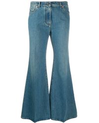 Valentino Vlogo-print Flared Jeans - Blue