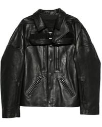 Rick Owens - Veste En Cuir À Empiècements - Lyst