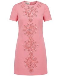 Valentino Garavani - Sequin-Embellished Floral-Appliqué Dress - Lyst