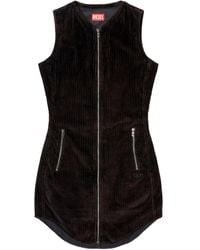 DIESEL - D-Enea Zip-Front Corduroy Mini Dress - Lyst