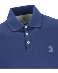 Brunello Cucinelli - Logo Cotton Polo Shirt - Lyst