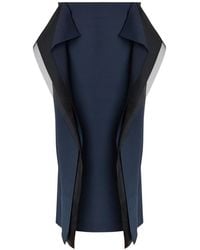 A.W.A.K.E. MODE - Draped-Panel Contrast-Trim Midi Skirt - Lyst