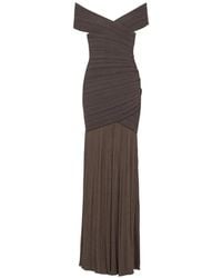 Balmain - Off-The-Shoulder Maxi Dress - Lyst