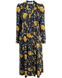 Diane von Furstenberg - Floral Print V-neck Midi Dress - Lyst