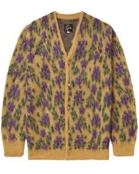 Needles - Cardigan A Fiori Jacquard - Lyst