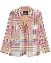 Vivienne Westwood - Multicolored Plaid Tailored Blazer With Notched Lapels - Lyst
