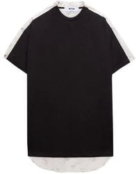 MSGM - Floral Panel T-Shirt Mini Dress - Lyst