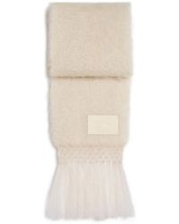 Jil Sander - Écharpe Frangée À Patch Logo - Lyst