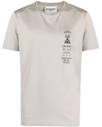 Iceberg - Katoenen T-shirt Met Logoprint - Lyst