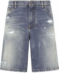 Dolce & Gabbana - Jeans-Shorts im Distressed-Look - Lyst