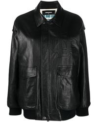 DSquared² - Zipped Goatskin Bomber Jacket - Lyst