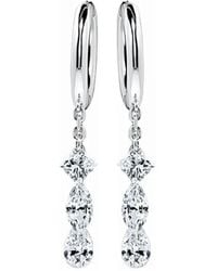 SOLO for Diamonds - Diamond-Embellished Drop Hoop Earrings - Lyst