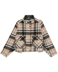 Pinko - Abrigo De Doble Capa A Cuadros Con Cuello Alto - Lyst