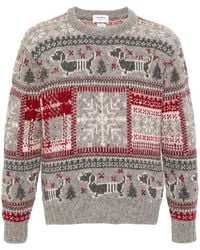 Thom Browne - Maglione Fair Isle Con Intarsi - Lyst