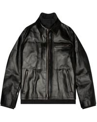 Sacai - Zip-Fastening Leather Jacket - Lyst