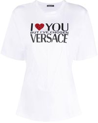 Versace - Slogan-print Cotton T-shirt - Lyst