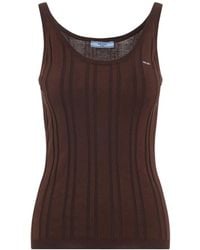 Prada - Ribbed Knit Tank Top - Lyst