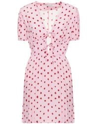 Mar De Margaritas - Atena Floral-Print Tie-Front Mini Dress - Lyst