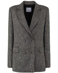 Gaelle Paris - Sequin-Embellished Double-Breasted Blazer - Lyst