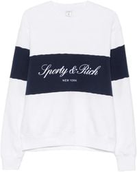 Sporty & Rich - Signature Logo-Embroidered Sweatshirt - Lyst