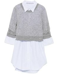 Alexander Wang - Layered-Design Logo-Embroidered Sweater - Lyst