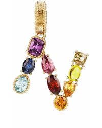 Dolce & Gabbana - Rainbow Alphabet N マルチストーン ペンダント 18kイエローゴールド - Lyst