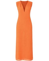 Moschino - Robe Mi-Longue Sans Manches À Col V - Lyst