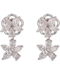 Zydo - Diamond Double Flower Earrings - Lyst