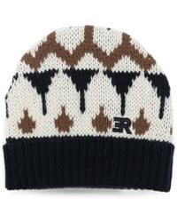 ERMANNO FIRENZE - Bonnet Fair Isle En Maille À Patch Logo - Lyst