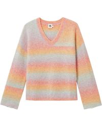 B+ AB - Pull Rayé À Col V - Lyst